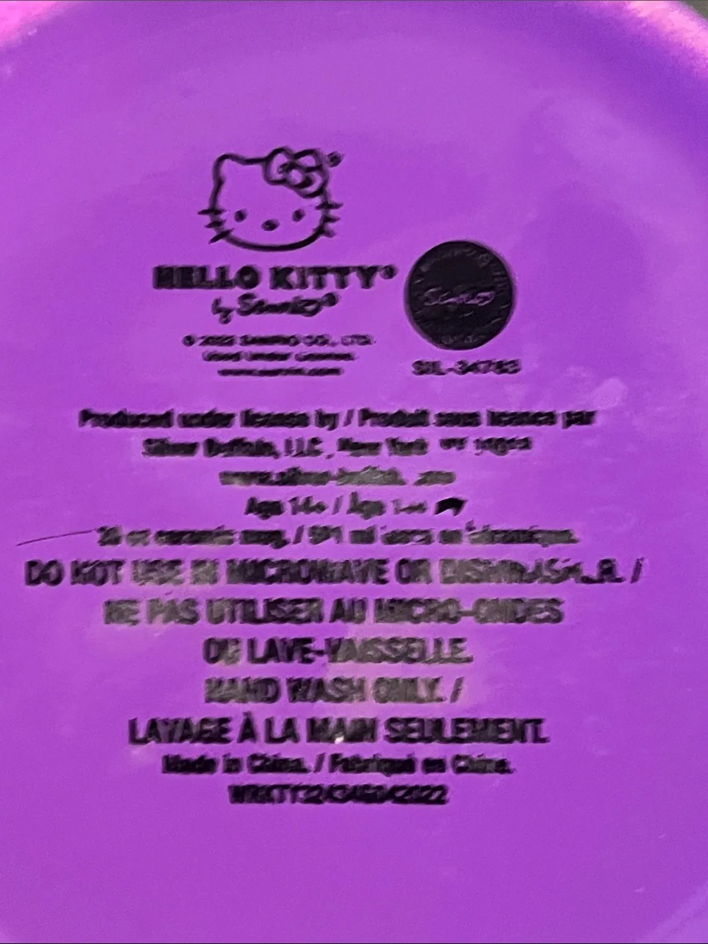 Sanrio Hello Kitty Purple Halloween Cat Mug with Glitter 20 Oz